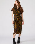 TORI Leopard Button Up Collared Midi Dress | Steve Madden