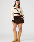 SIMONA Dark Espresso Women's Mini Skirt | Steve Madden