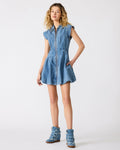 DYANNE Forever Blue Women's Zip-Front Bubble-Hem Dress | Steve Madden