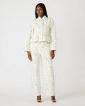 SLOAN Floral Peach Beige Long-Sleeved Zip-Up Women's Jacket | Steve Madden