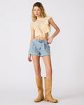 CICI Seebreeze Blue Textured Women's Denim Shorts | Steve Madden