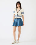 LILLIANY Aruba Blue Pleated Denim Mini Women's Skirt | Steve Madden