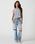 ANNYA Blue Ice Sweater Vest Button-Up Women's Top | Steve Madden