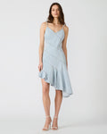 ELLIS Hazey Blue Denim Asymmetrical Sleeveless Women's Midi Dress | Steve Madden