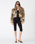AINSLIE Saddle Brown Faux Fur Cropped Women's Jacket | Steve Madden