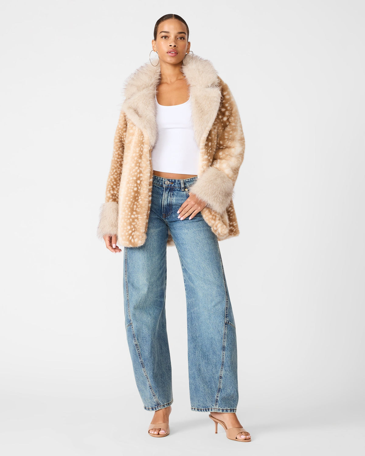 CARMELINA Smokey Brown Faux Fur Women's Coat | Steve Madden