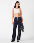 KRISTINA Midnight Elastic Wide-Leg Set Women's Pants | Steve Madden
