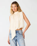 MELINNA Birch White Sleeveless Bubble Scarf Women's Top | Steve Madden