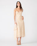 STEFANIA Champagne Lace Sequin Flowy Women's Maxi Dress | Steve Madden