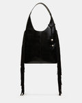 AUTUMN Fringe Bag Black Slouchy Hobo Suede Tote Handbag | Steve Madden