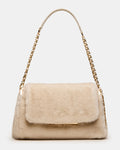 COLETTE Faux Fur Natural Quilted Chain Shoulder Handbag | Steve Madden