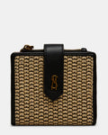 JEM STRAW Black Natural Bifold Wallet | Steve Madden