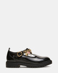 Kids' LUNDIN Black T-Strap Charms Girls' Loafer | Steve Madden