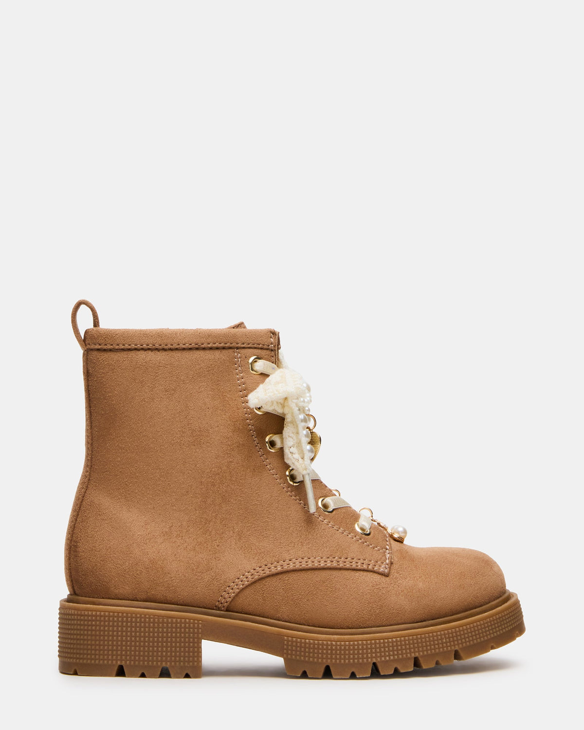 Kids' LUXELLE Tan Lace-Up Combat Girls' Ankle Boot | Steve Madden