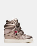 Kids' MAVIS Pewter High-Top Wedge Velcro Girls' Sneaker | Steve Madden