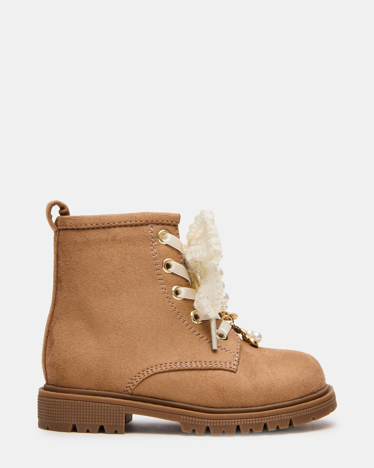 Toddlers' LUXELLE Tan Lace-Up Combat Girls' Ankle Boot | Steve Madden