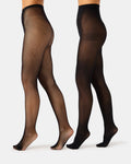 2 PACK MINI FISHNET TIGHT BLACK Women's Footed Sheer Mesh Tights | Steve Madden