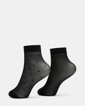 3 PACK DITSY DOT Black Sheer Mesh Anklet Women's Socks | Steve Madden