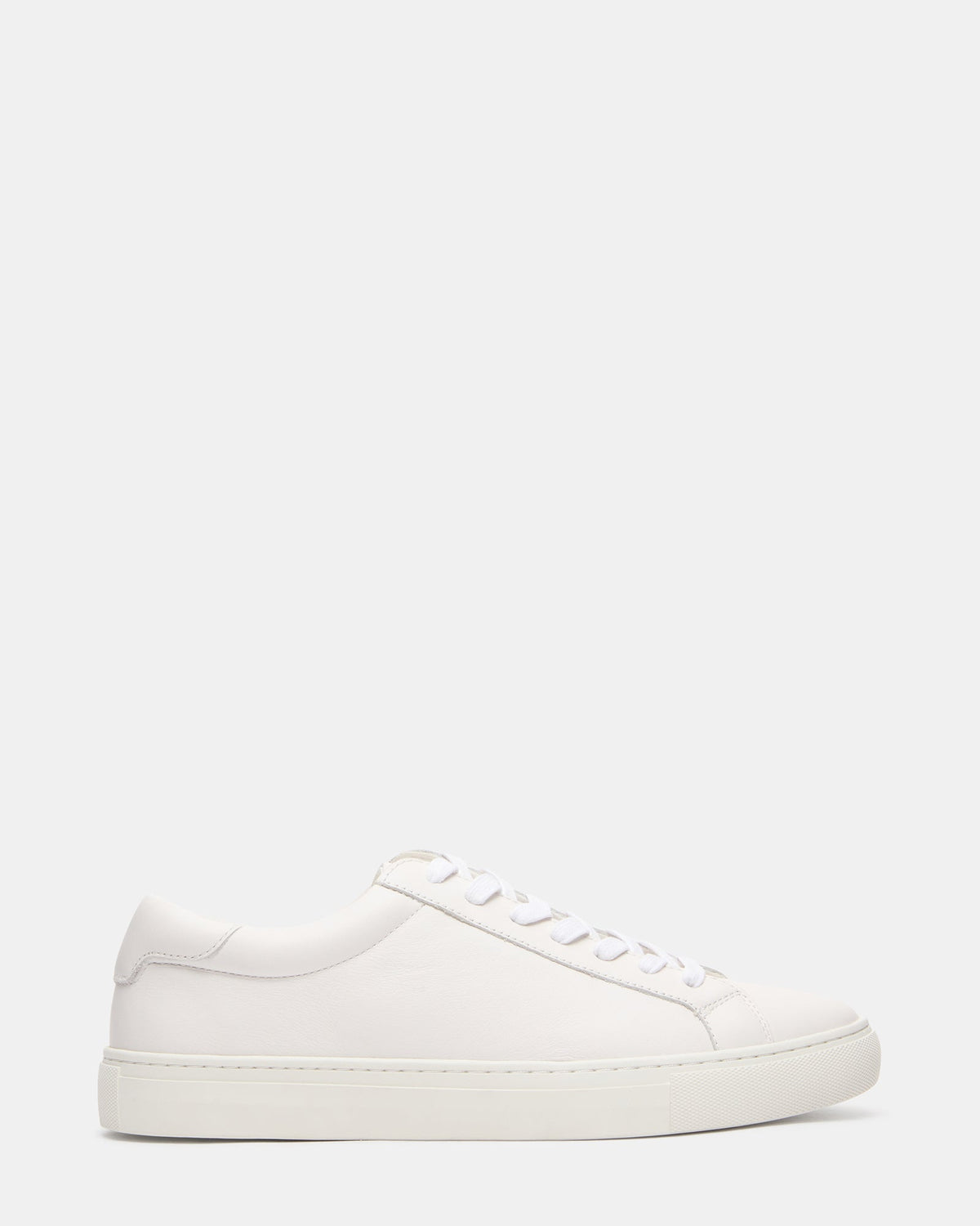 BASTIAN White Leather Low-Top Lace-Up Men's Sneaker | Steve Madden