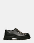 CALIX Black Leather Lace-Up Lug Men's Casual Shoe | Steve Madden