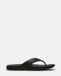 EMMETT Black Leather Men's Thong Sandal | Steve Madden