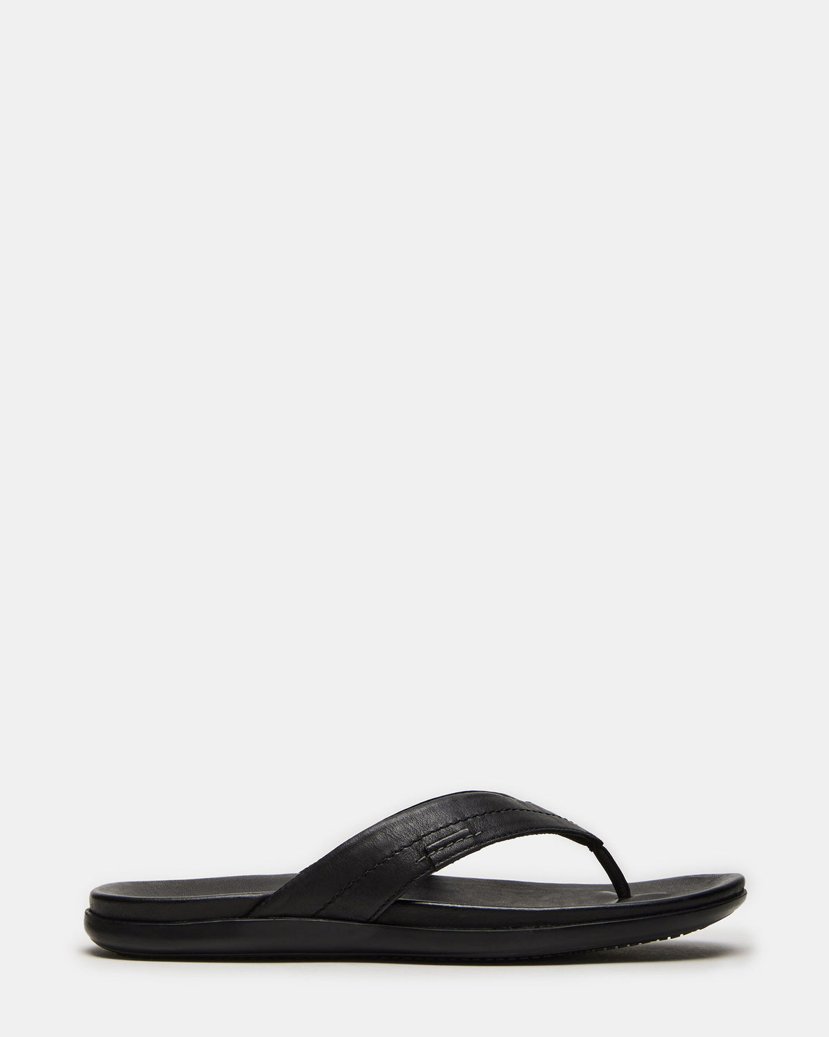 EMMETT Black Leather Men's Thong Sandal | Steve Madden