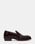 GERONIMO Dark Cherry Patent Scrunched Square-Toe Slip-On Men's Loafer | Steve Madden