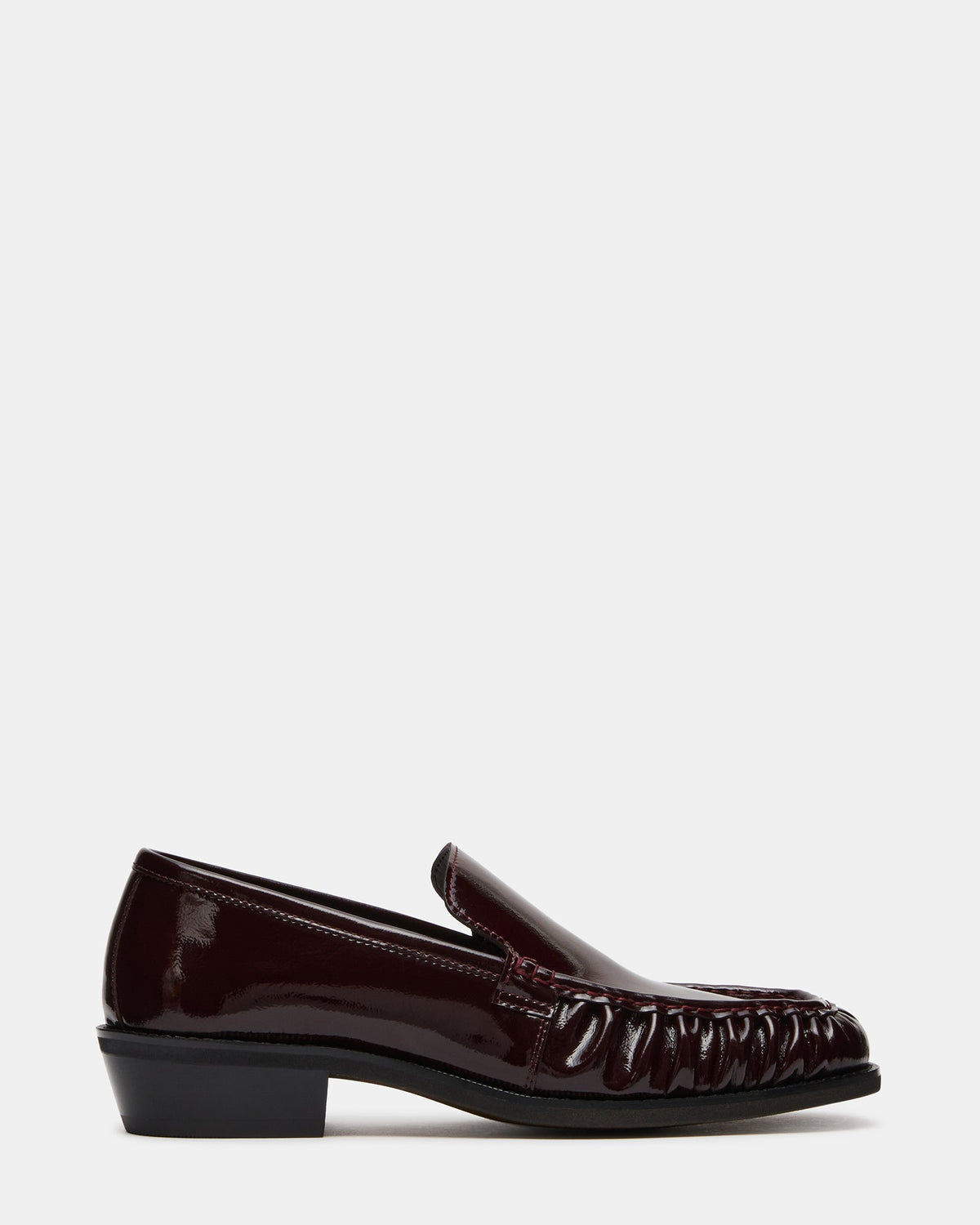 GERONIMO Dark Cherry Patent Scrunched Square-Toe Slip-On Men's Loafer | Steve Madden