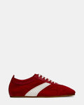 JUNA Red Low-Top Lace-Up Stripe Men's Sneaker | Steve Madden