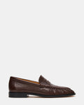 QUINCEY Brown Leather Slip-On Men's Loafer | Steve Madden