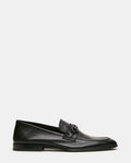 SCHMOOZE Black Leather Horsebit Slip-On Dress Men's Loafer | Steve Madden