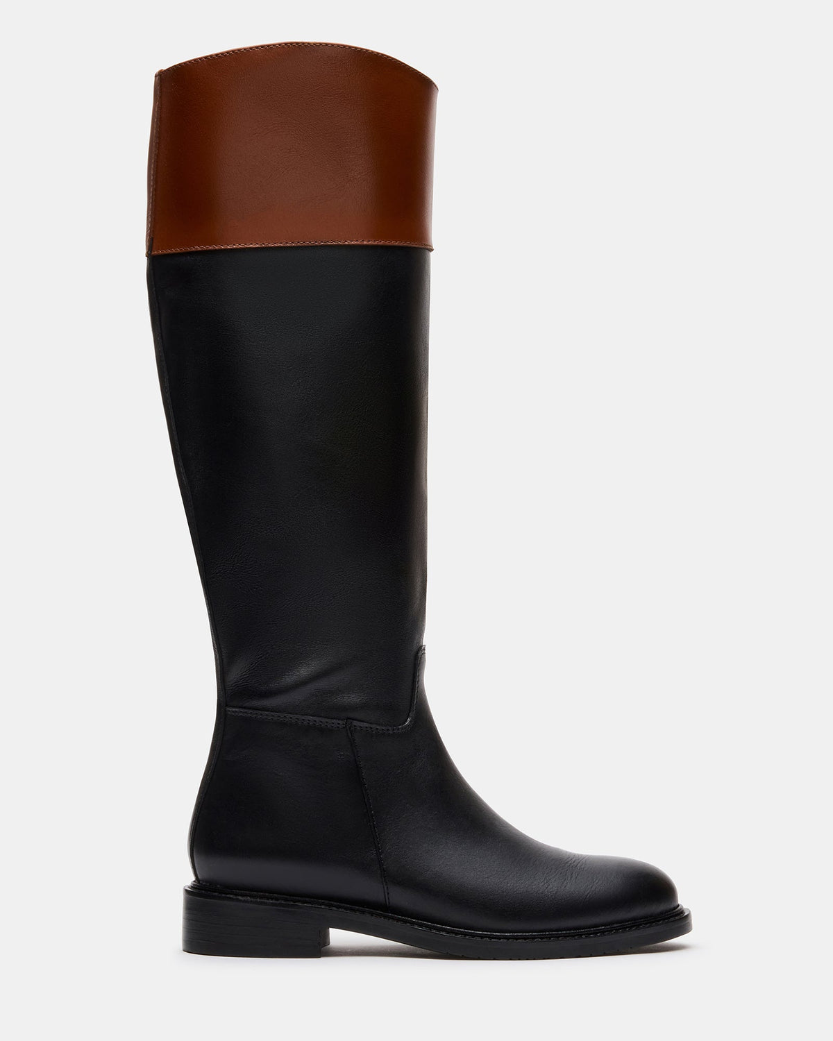 BANDITA Black/Cognac Knee-High Women's Riding Boot | Steve Madden
