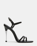 BOWIE Black Crocodile Strappy Stiletto Women's Heel | Steve Madden