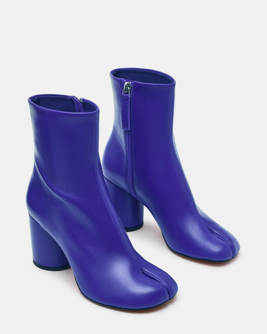 CARO Blue Leather Tabi Split-Toe Block Heel Women's Ankle Boot | Steve Madden