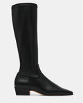 DELYRA Black Square-Toe Knee-High Women's Boot | Steve Madden