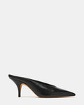 FONZA Black Leather Pointed-Toe Mule Women's Kitten Heel | Steve Madden