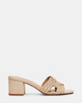 HANA Raffia Square-Toe Mule Block Heel Women's Sandal | Steve Madden
