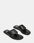 ILLIA Black Leather Tabi-Inspired Thong Women's Sandal | Steve Madden