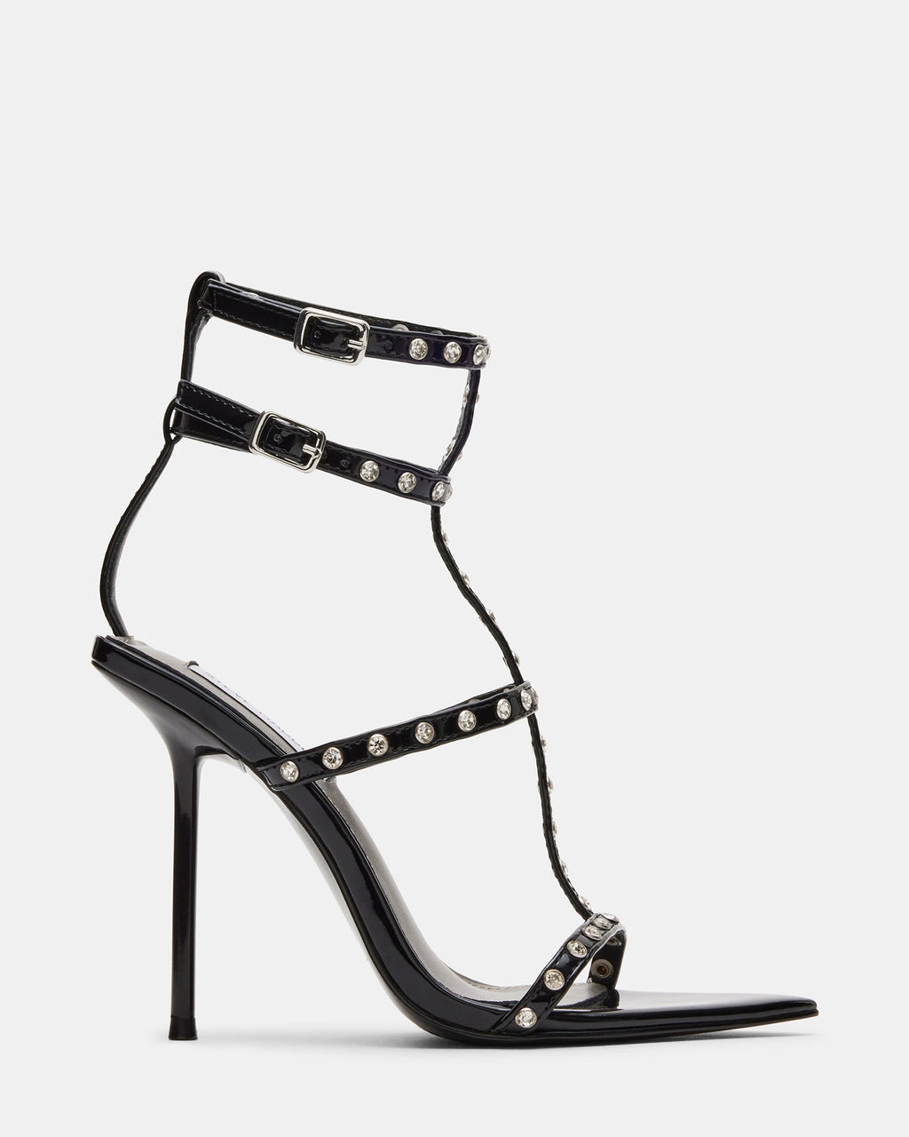 INA Black Multi Rhinestones Strappy Heel | Women's Heels | Steve Madden