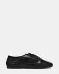JAGO Black Leather Lace-Up Women's Flat | Steve Madden
