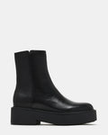 JAXIN Black Leather Platform Women's Ankle Boot | Steve Madden