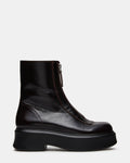 JONES Dark Cherry Leather Zipper Platform Women's Ankle Boot | Steve Madden