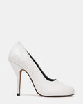 JULIETTE White Crackle Split Toe Tabi Women's Heels | Steve Madden