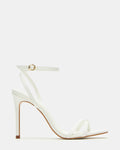 JYPSEY White Leather Strappy Stiletto Women's Heel | Steve Madden