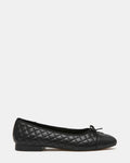 KIT Black Quilted Cap-Toe Women's Ballet Flat | Steve Madden