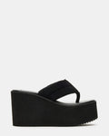 LIDA Black Thong Wedge Women's Platform Sandal | Steve Madden