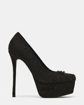 LYTHIA Black Lace Ballet Square-Toe Platform Women's Stiletto Heel | Steve Madden