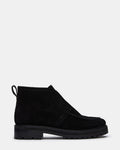 MALIK Black Suede Ankle Lug Women's Loafer | Steve Madden