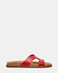 MARILUR Cork Red Leather Slide Footbed Women's Sandal | Steve Madden