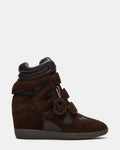MAVIS Brown Suede High-Top Velcro Women's Sneaker | Steve Madden